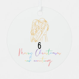 同性愛者レズビアンカップルのクリスマスオーナメント（黄色） メタルオーナメント