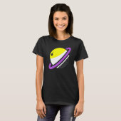 同性愛者誇りを持ったLGBTエージェント非バイナリフラグ土星非 Tシャツ (正面フル)