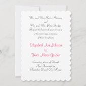 同性愛者 レズビアン ピンクと白の花 結婚式招待状 招待状 (裏面)