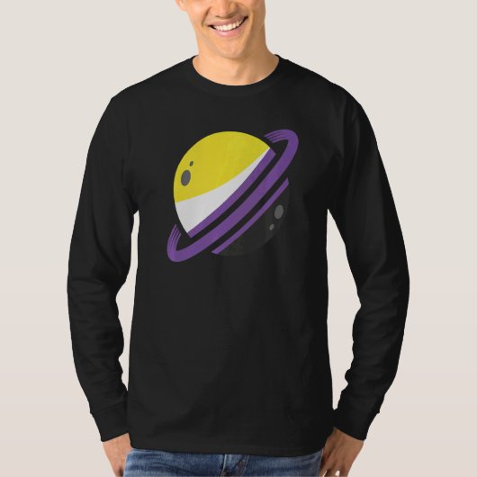 同性愛者Lgbt第3ジェンダー非バイナリフラグ土星非 Tシャツ (正面)