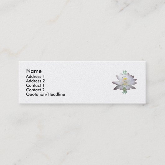 同情の漢字のプロフィールカードの女神 スキニー名刺 (正面)