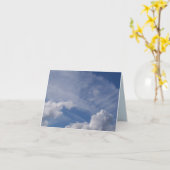 同情カードに青い空の白い雲 カード (黄色い花)