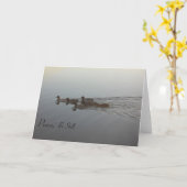 同情カードの感動的平和なアヒルの波紋 カード (黄色い花)