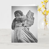 同情カードストーンエンジェル天国引用文悲しみ カード (黄色い花)