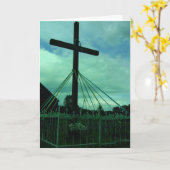 同情カードポーランドクロス「悔やみや弔慰付き」 カード (黄色い花)