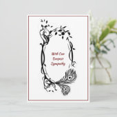 同情カード最も深い黒いフローラ濃い赤のフレーム (スタンド正面)