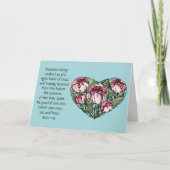 同情カード、フローラハート、聖書の信仰の聖句 カード (正面)