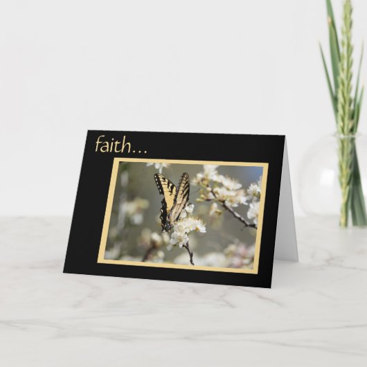 同情カード：信仰の聖句の蝶 カード (正面)