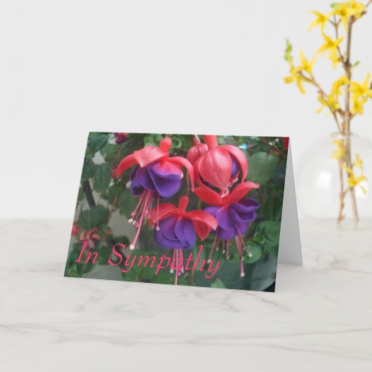 同情Fuschia カード (黄色い花)