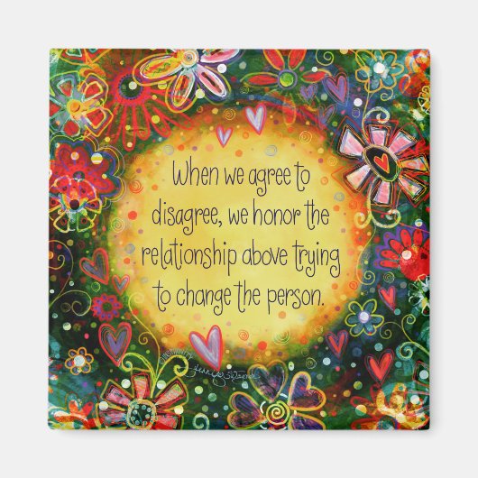 同意しない引用文刺激かわいらしフローラ マグネット (正面)