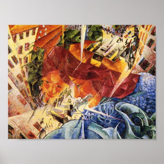 同時ビジョンUmberto Boccioni, 1912 ポスター (正面)