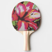 同時代とカラフル抽象芸術赤い花 卓球ラケット (正面)