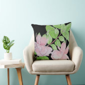 同時代のフローラデザインとピンクの花 クッション (椅子)