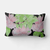 同時代のフローラデザインとピンクの花 ランバークッション (裏面)
