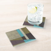 同時代のミニマ絵画リストと深いカラー ガラスコースター (アングル)