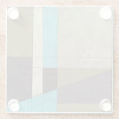 同時代のミニマ絵画リストと深いカラー ガラスコースター (裏面)