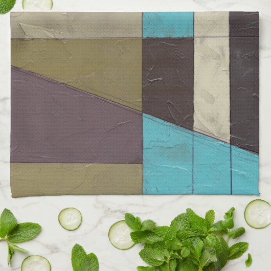 同時代のミニマ絵画リストと深いカラー キッチンタオル (折り畳み)