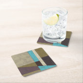 同時代のミニマ絵画リストと深いカラー スクエアペーパーコースター (インサイチュ)