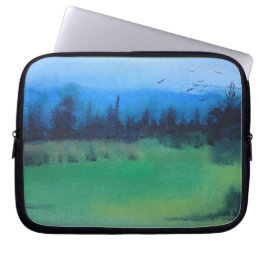 同時代の不気味な森の緑と黒 ラップトップスリーブ