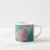 同時代の串のようなピンクの花と葉フローラ エスプレッソカップ (右)