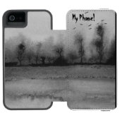 同時代の抽象芸術芸術品を気取ったデザイン白黒 INCIPIO iPhoneウォレットケース (フォリオ Open)