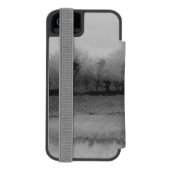 同時代の抽象芸術芸術品を気取ったデザイン白黒 INCIPIO iPhoneウォレットケース (フォリオ裏面)