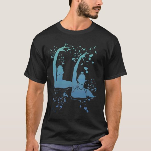 同期スイミングカラースプラッシュチーム芸術的Sw Tシャツ (正面)
