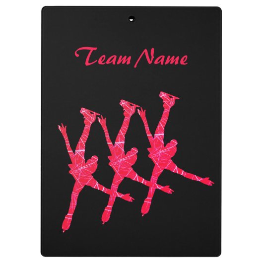 同期スケートで滑るコーチクリップボード-赤氷 クリップボード (裏面)