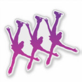 同期スケートで滑るステッカーアラベスクパープルピンク シール (正面)