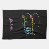 同期スケートで滑るタオル書き虹 キッチンタオル (横)