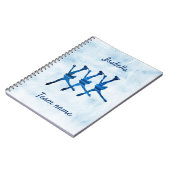 同期スケートで滑るノートブックの線(青) ノートブック (左側)