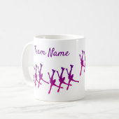 同期スケートで滑る·マグ·チーム·アラベスク·パープル コーヒーマグカップ (正面左)