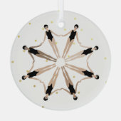 同期モダンされた芸術的泳ぐ人の金ゴールド・ドット ガラスオーナメント (裏面)