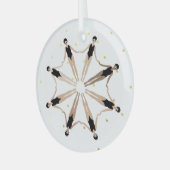 同期モダンされた芸術的泳ぐ人の金ゴールド・ドット ガラスオーナメント (正面左)