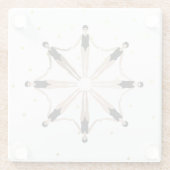 同期モダンされた芸術的泳ぐ人の金ゴールド・ドット ガラスコースター (裏面)