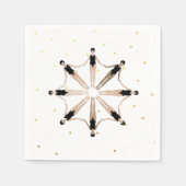 同期モダンされた芸術的泳ぐ人の金ゴールド・ドット スタンダードカクテルナプキン (正面)