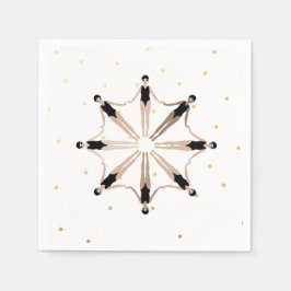 同期モダンされた芸術的泳ぐ人の金ゴールド・ドット スタンダードカクテルナプキン