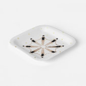 同期モダンされた芸術的泳ぐ人の金ゴールド・ドット ペーパープレート (傾斜あり)