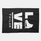 同期ラブアンドライブ姿スケートで滑る キッチンタオル (横)