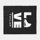 同期ラブアンドライブ姿スケートで滑る フリースブランケット (正面(横))