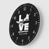 同期ラブアンドライブ姿スケートで滑る ラージ壁時計 (傾斜)