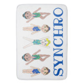 同期泳ぐ人ガールズシンクロスイミングスポーツ バスマット (正面縦)