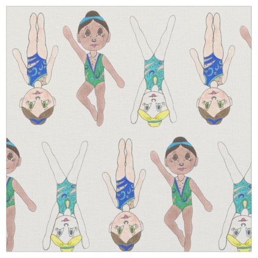 同期泳ぐ人ガールズシンクロスイミングスポーツ ファブリック (クローズアップ)