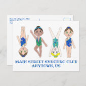 同期泳ぐ人ガールズシンクロスイミングスポーツ ポストカード (正面/裏面)