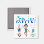 同期泳ぐ人ガールズシンクロスイミングスポーツ マグネット (正面/裏面)