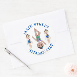 同期泳ぐ人ガールズシンクロスイミングスポーツ ラウンドシール