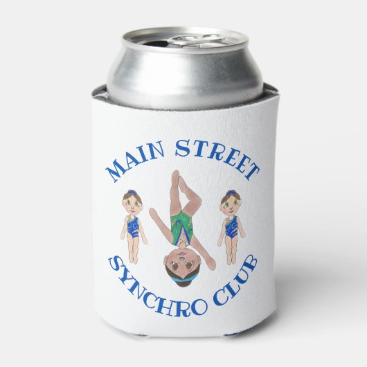 同期泳ぐ人ガールズシンクロスイミングスポーツ 缶クーラー (缶正面)