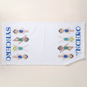 同期泳ぐ人ガールズスイムチームシンクロ ビーチタオル (正面)