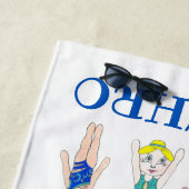 同期泳ぐ人ガールズスイムチームシンクロ ビーチタオル (インサイチュ)