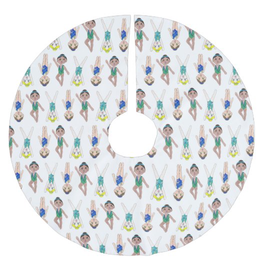 同期泳ぐ人ガールズスイムチームシンクロ ブラッシュドポリエステルツリースカート (正面)